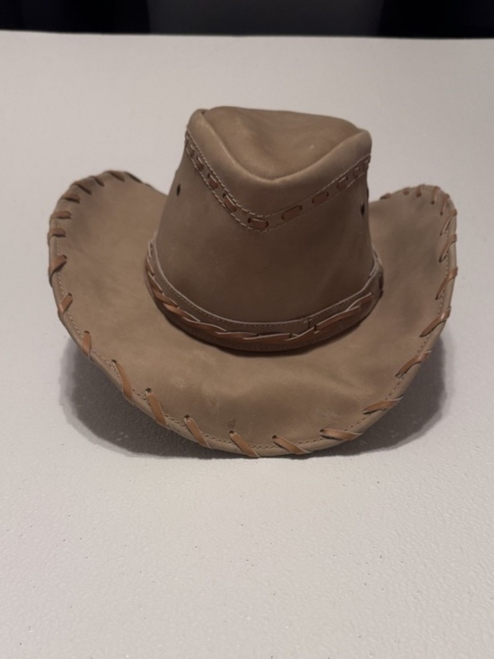Bullhide by Monte Carlo Hat Co. "Sydney" Men's Medium Leather Hat in Tobacco